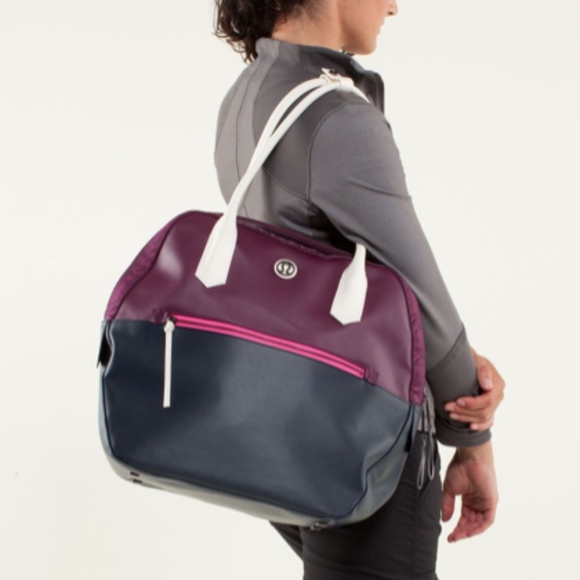 lululemon athletica Handbags - Lululemon Happy Hatha Hour Bag Plum / Inkwell EUC!